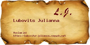 Lubovits Julianna névjegykártya